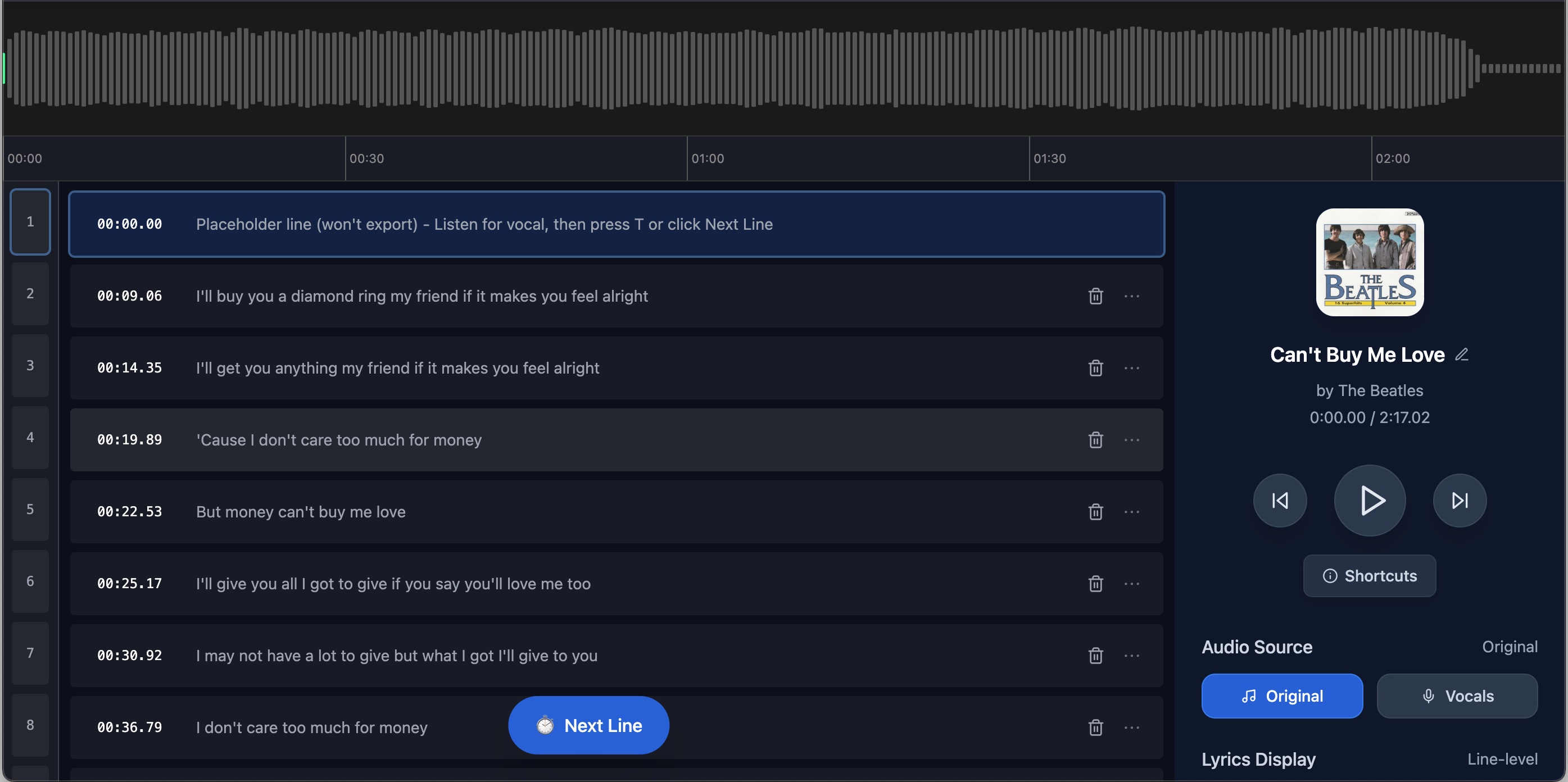 Lyrics Syncing