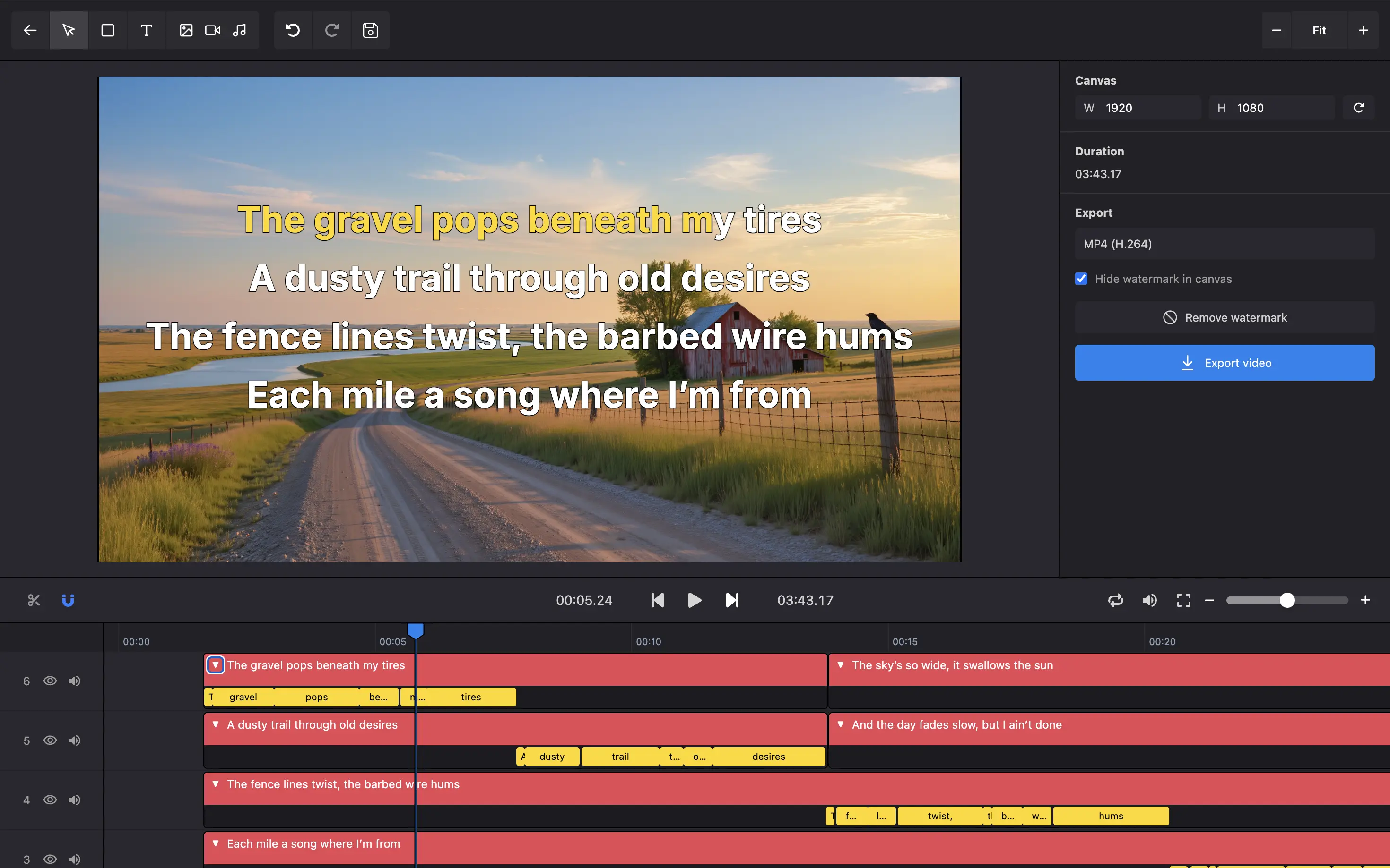 Enhanced LRC with word-level timing in Karadeo