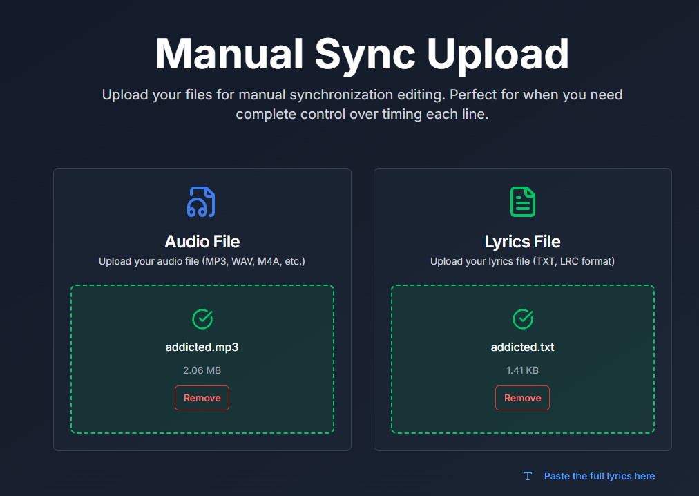 LRC Generator Upload Interface